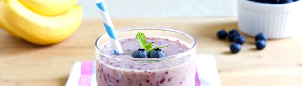 A smoothie in a glass