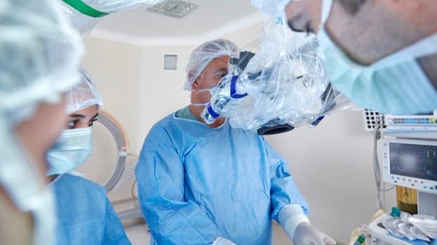 Staff providing Neuro-interventional surgery