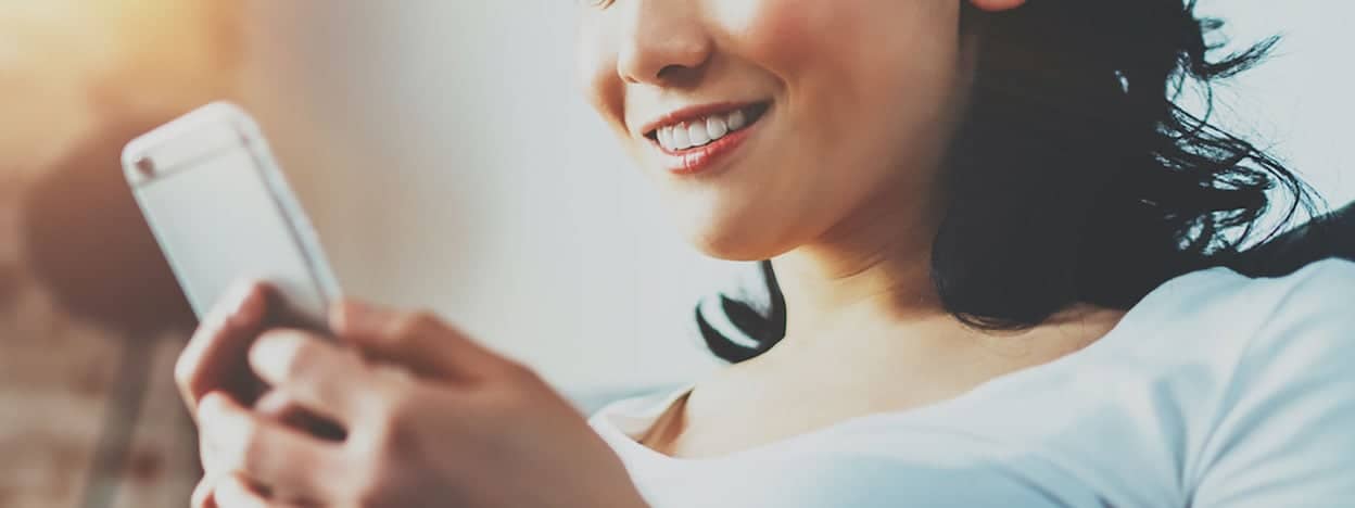 Woman looking at her phone