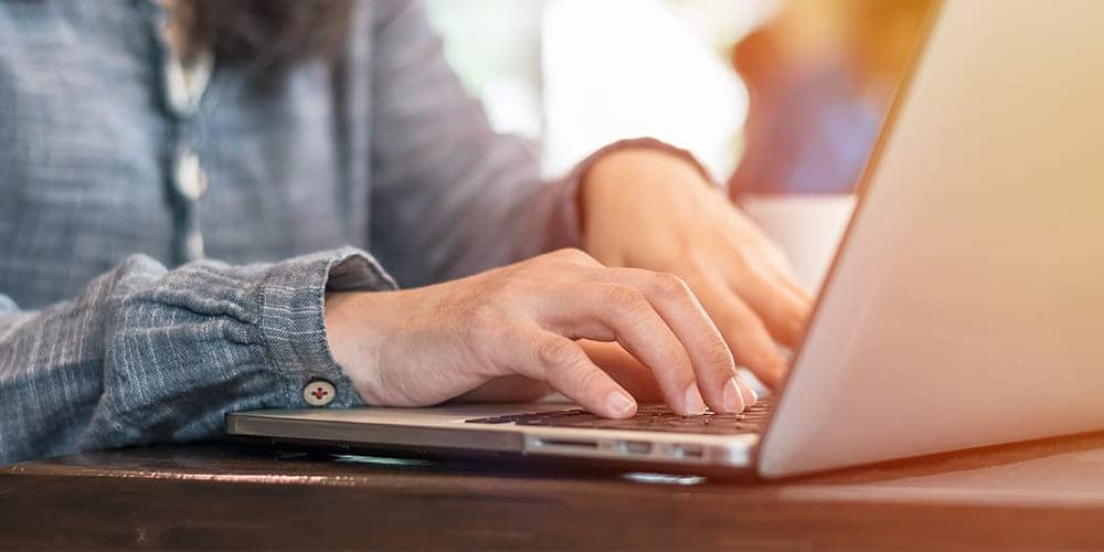 Person using a laptop